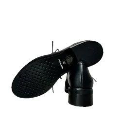 Scarpe di Maremma Scarpa Nera In Pelle E Camoscio Con Strass Pfv*Donna Scarpe Stringate