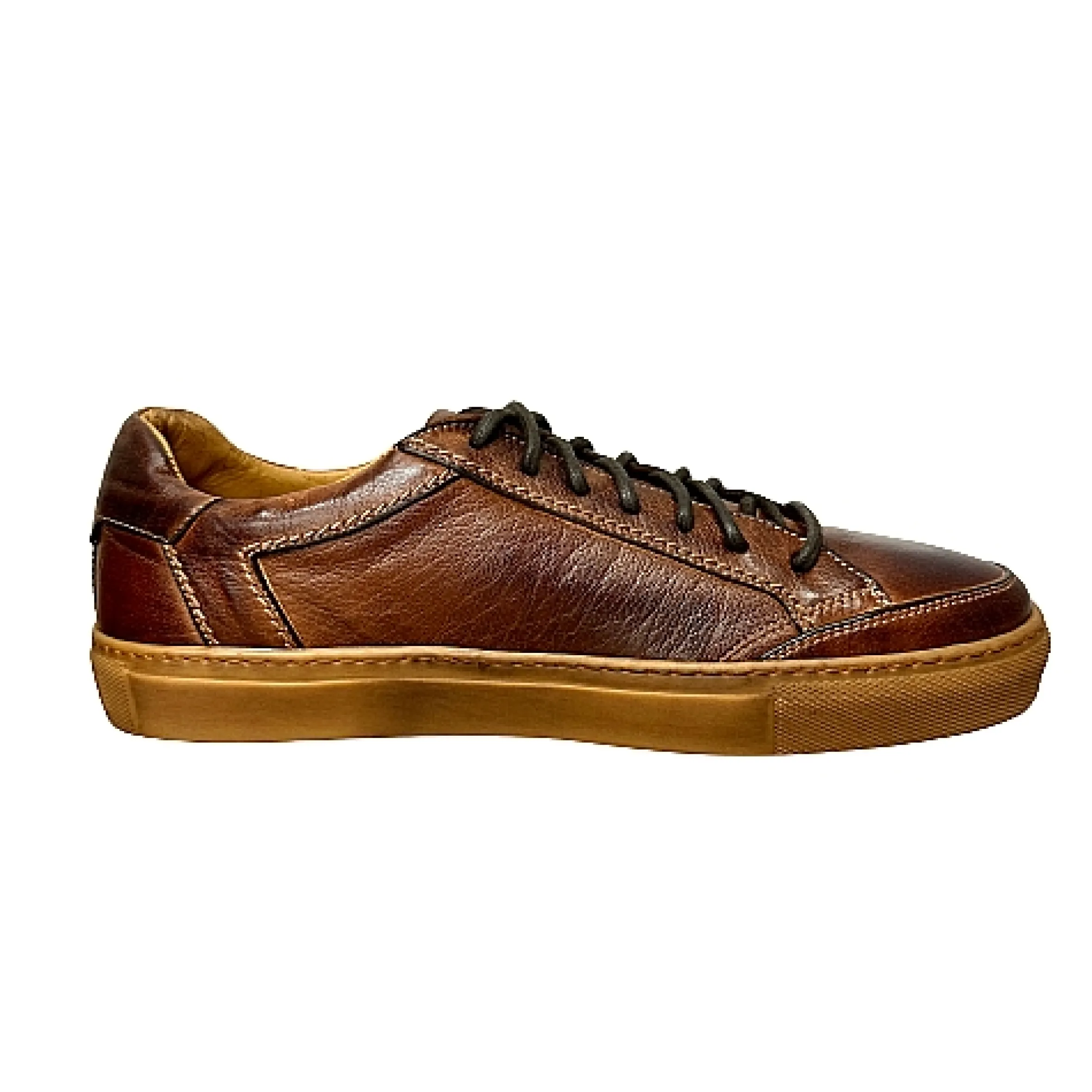 Scarpe di Maremma Sneaker Artigianale Tuffata Marrone Bassa*Uomo Sneakers