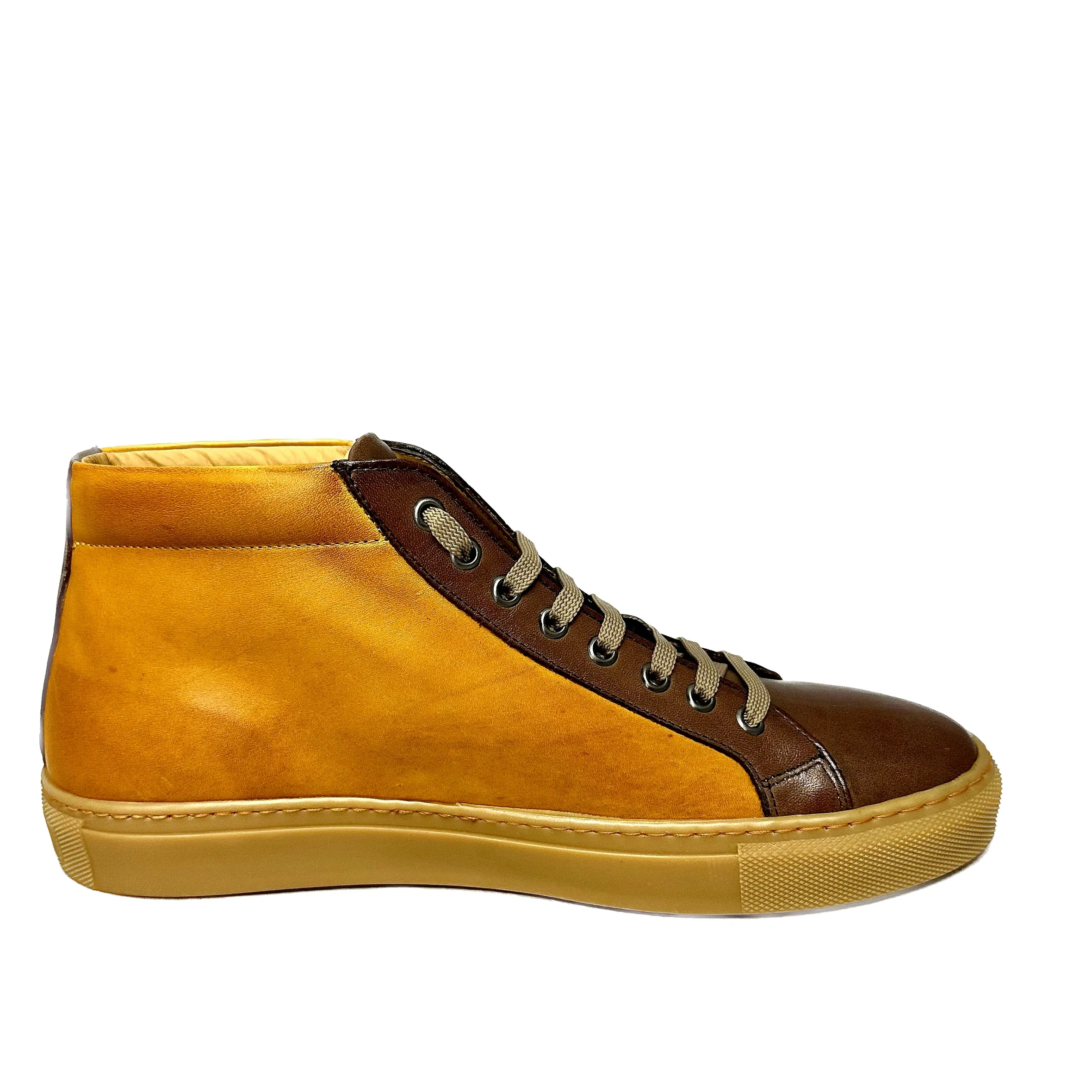 Scarpe di Maremma Sneakers Artigianale Alta In Pelle Bicolore*Uomo Sneakers