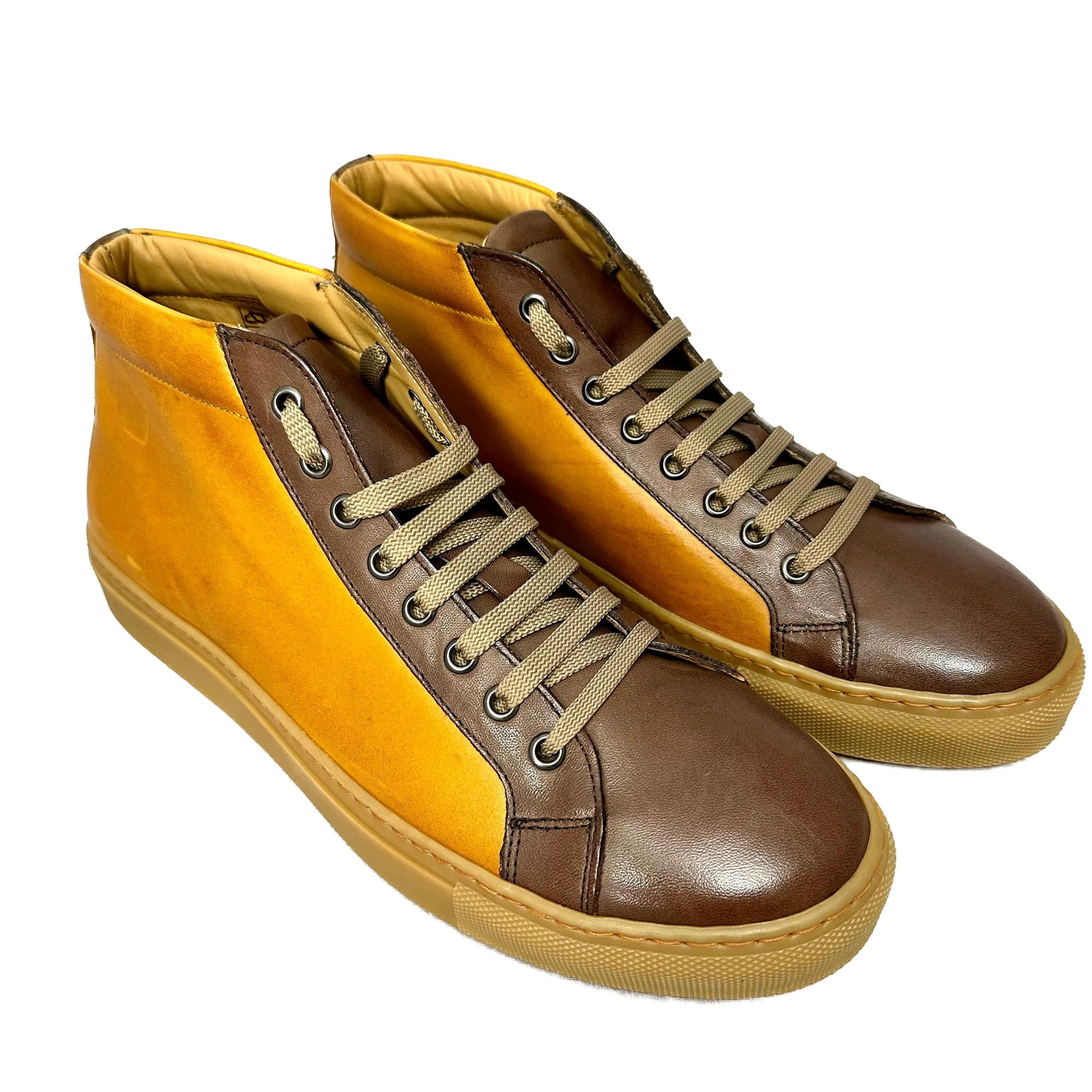 Scarpe di Maremma Sneakers Artigianale Alta In Pelle Bicolore*Uomo Sneakers