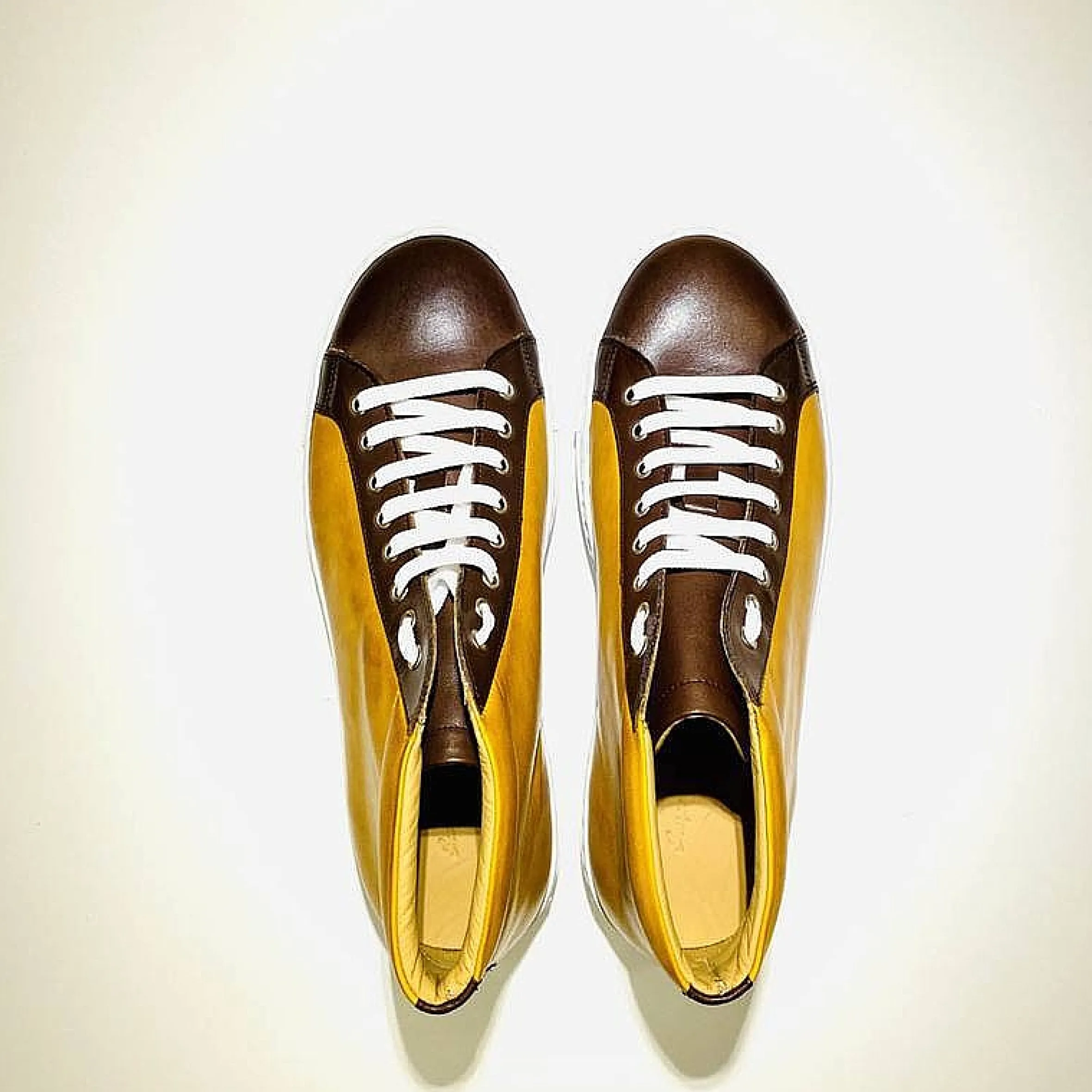 Scarpe di Maremma Sneakers Artigianale Alta In Pelle Bicolore*Uomo Sneakers
