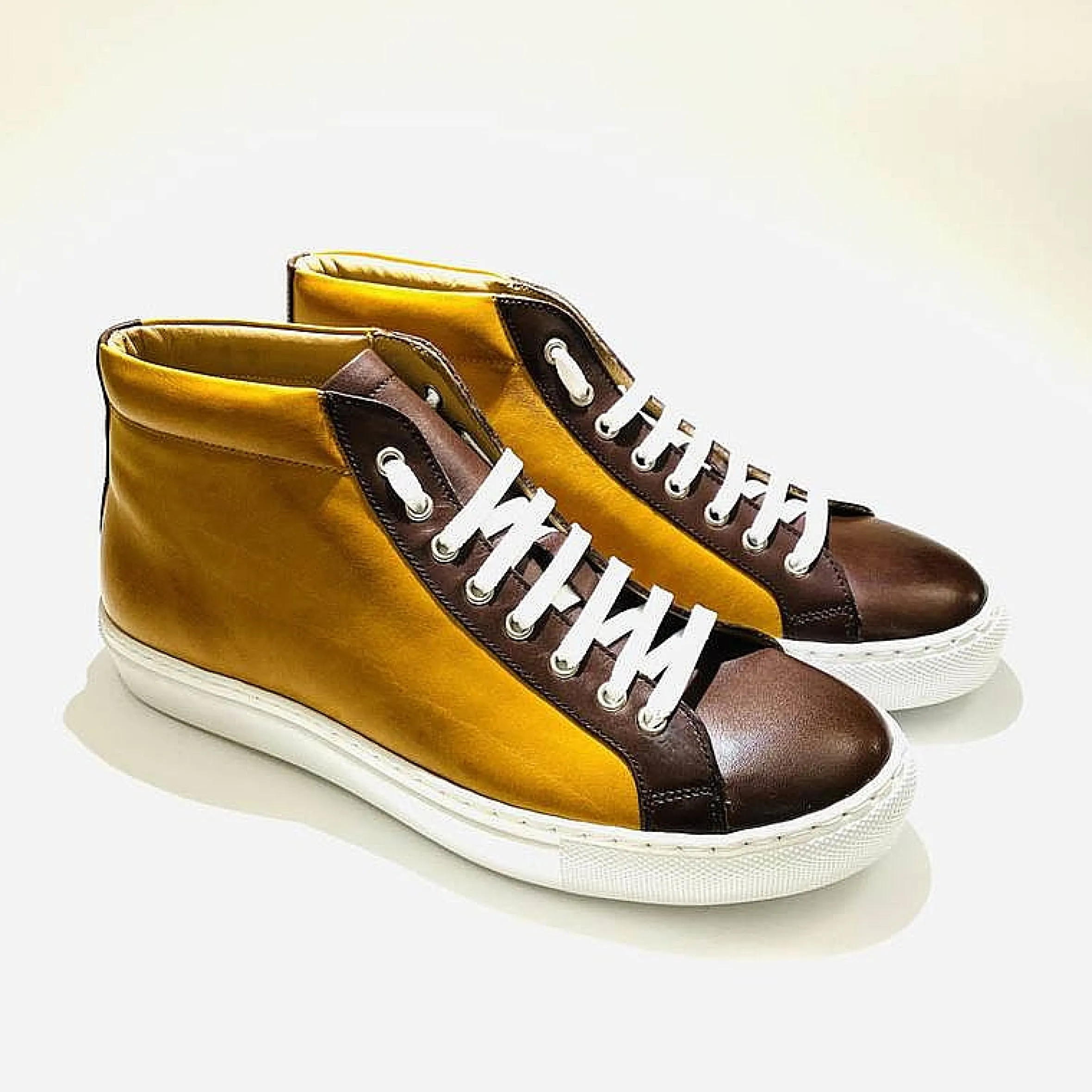 Scarpe di Maremma Sneakers Artigianale Alta In Pelle Bicolore*Uomo Sneakers