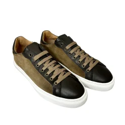 Scarpe di Maremma Sneakers Artigianale In Nabuk Taupe E Pelle Testa Di Moro*Uomo Sneakers
