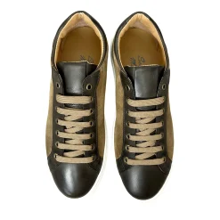 Scarpe di Maremma Sneakers Artigianale In Nabuk Taupe E Pelle Testa Di Moro*Uomo Sneakers