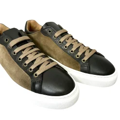 Scarpe di Maremma Sneakers Artigianale In Nabuk Taupe E Pelle Testa Di Moro*Uomo Sneakers