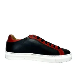 Scarpe di Maremma Sneakers Artigianale In Pelle Blu E Rossa*Uomo Sneakers