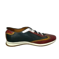 Scarpe di Maremma Sneakers Bassa In Pelle Blu E Rossa*Uomo Sneakers