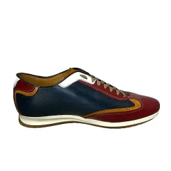 Scarpe di Maremma Sneakers Bassa In Pelle Blu E Rossa*Uomo Sneakers
