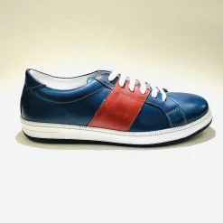 Scarpe di Maremma Sneakers Bassa In Pelle Blu/Rossa*Uomo Sneakers