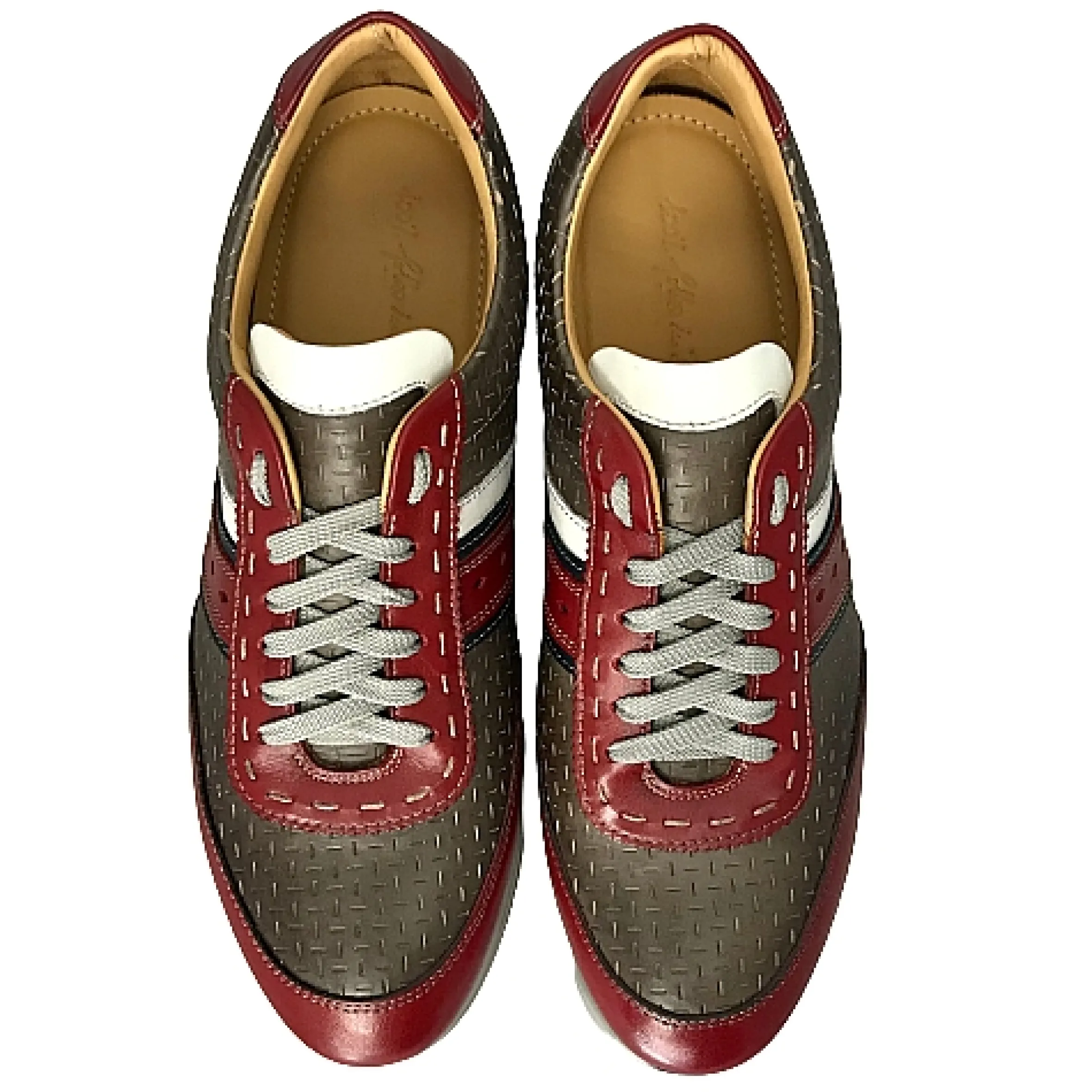 Scarpe di Maremma Sneakers Bassa In Pelle Grigia E Rossa*Uomo Sneakers