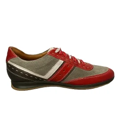 Scarpe di Maremma Sneakers Bassa In Pelle Grigia E Rossa*Uomo Sneakers