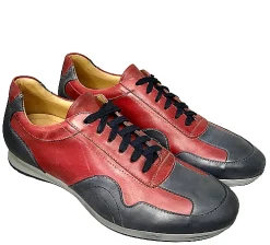 Scarpe di Maremma Sneakers Bassa In Pelle Rossa E Blu*Uomo Sneakers