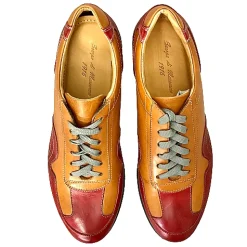 Scarpe di Maremma Sneakers Bassa In Pelle Rossa E Cuoio*Uomo Sneakers