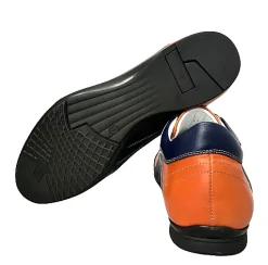 Scarpe di Maremma Sneakers Race Artigianale In Pelle Arancione E Blu*Uomo Sneakers