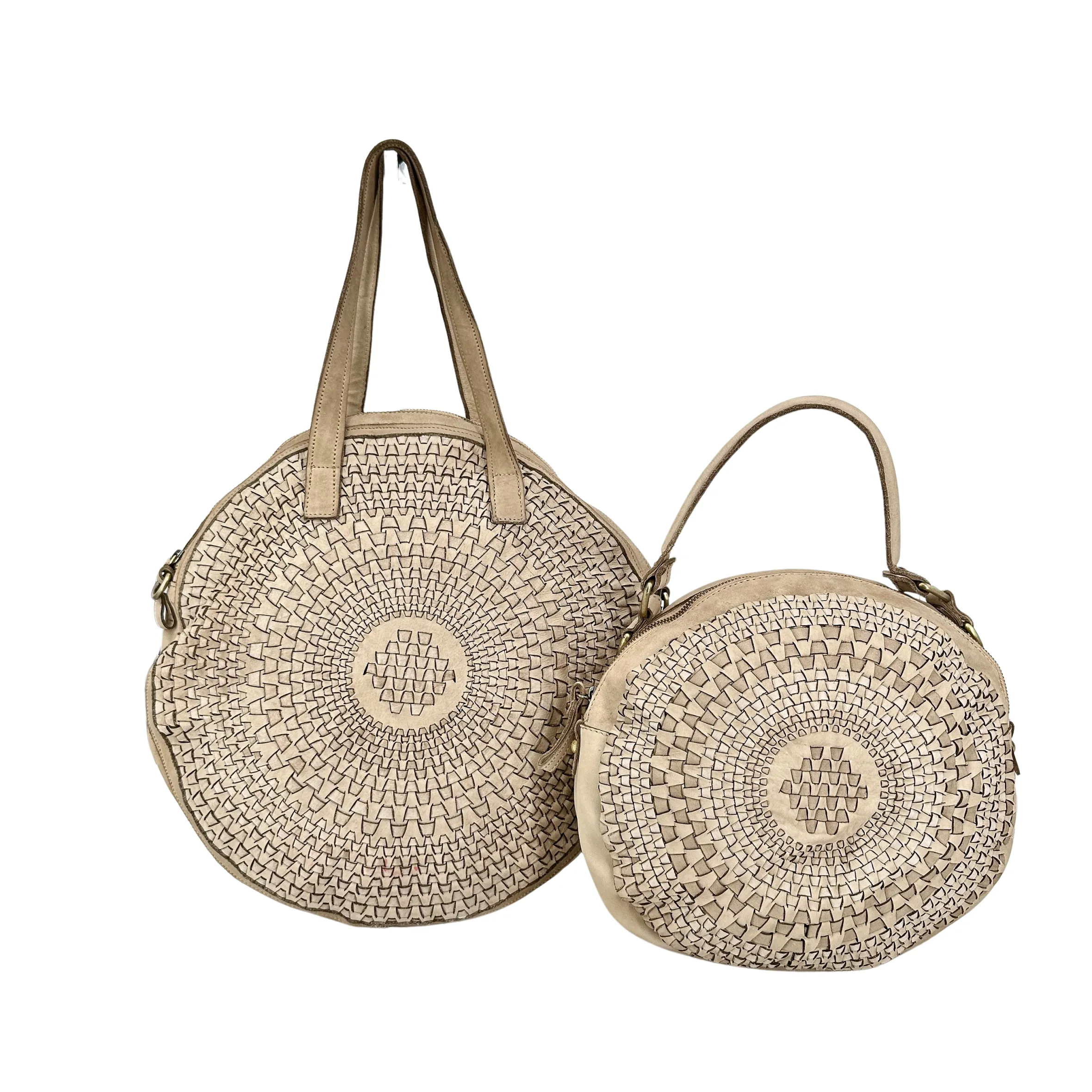 Scarpe di Maremma Sole Big Borsa Rotonda Intrecciata*Donna Borse Morbide