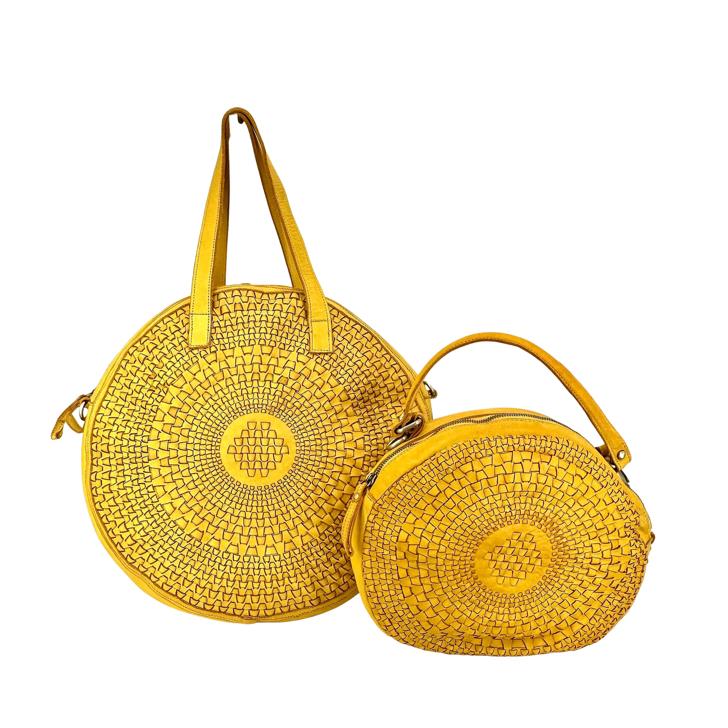 Scarpe di Maremma Sole Small Borsa Rotonda Intrecciata*Donna Borse Morbide