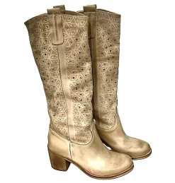 Scarpe di Maremma Stivale Alto Laserato Color Taupe*Donna Stivali
