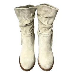 Scarpe di Maremma Stivale Artigianale Arricciato Panna*Donna Stivali