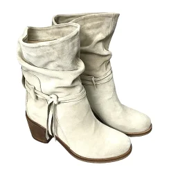 Scarpe di Maremma Stivale Artigianale Arricciato Panna*Donna Stivali