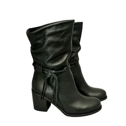 Scarpe di Maremma Stivale Artigianale Arricciato Nero*Donna Stivali