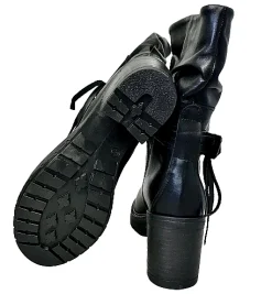Scarpe di Maremma Stivale Artigianale Arricciato Nero*Donna Stivali