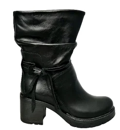 Scarpe di Maremma Stivale Artigianale Arricciato Nero*Donna Stivali