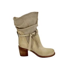 Scarpe di Maremma Stivale Artigianale In Pelle Nabuk Beige*Donna Stivali