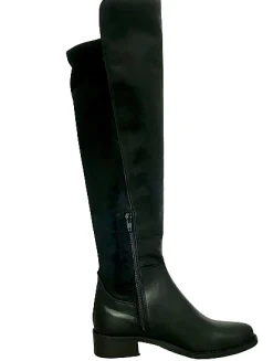 Scarpe di Maremma Stivale Artigianale In Pelle E Camoscio Nero*Donna Stivali