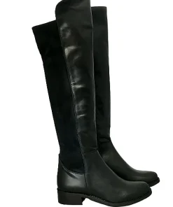 Scarpe di Maremma Stivale Artigianale In Pelle E Camoscio Nero*Donna Stivali