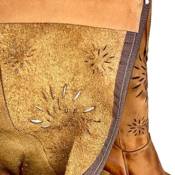 Scarpe di Maremma Stivale Artigianale Laserato Cuoio Spazzolato Con Tacco*Donna Stivali