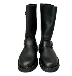 Scarpe di Maremma Stivale Artigianale Nero In Pelle Ingrassata Con Fibbie*Uomo Stivaletti