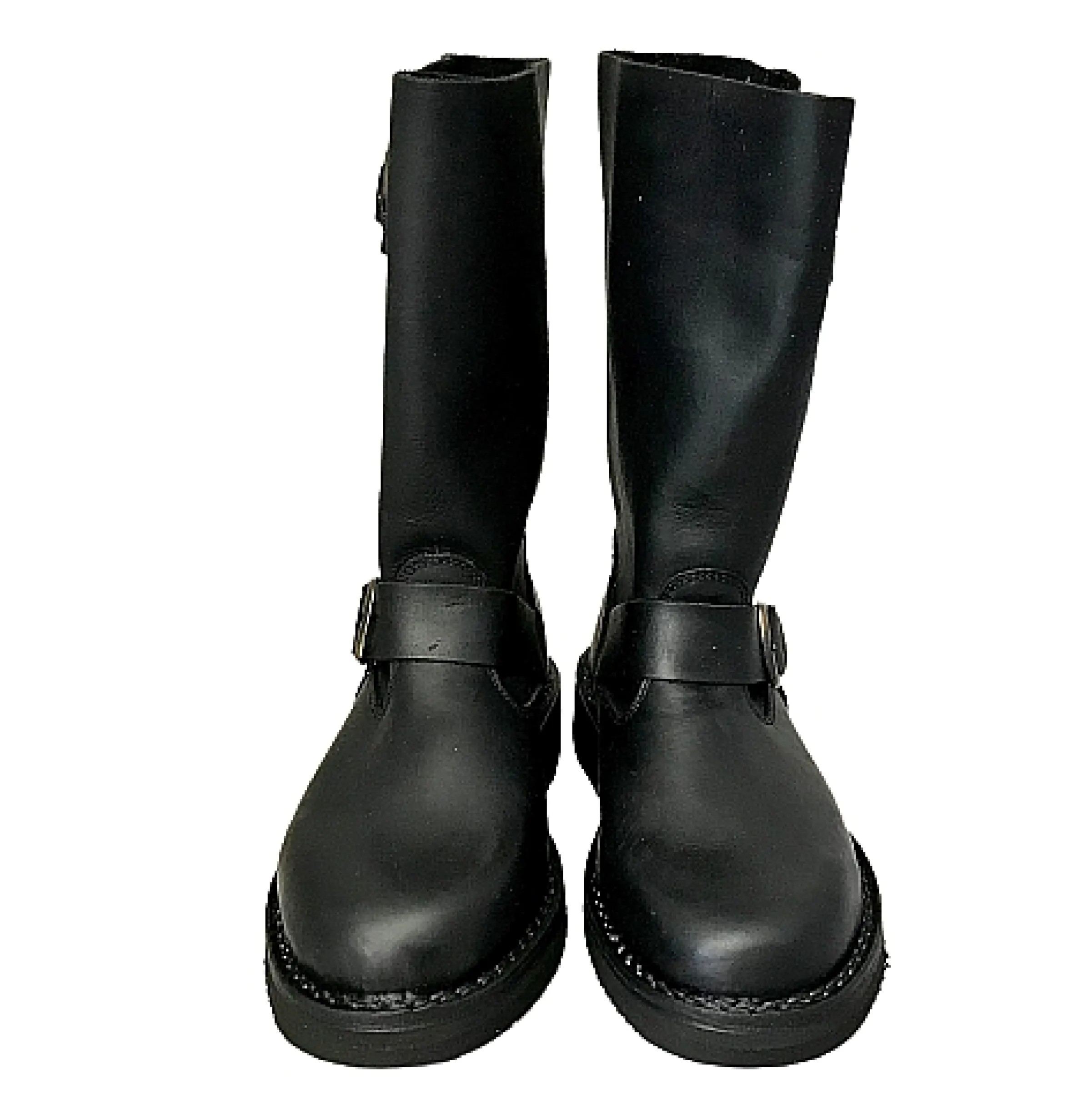 Scarpe di Maremma Stivale Artigianale Nero In Pelle Ingrassata Con Fibbie*Uomo Stivaletti