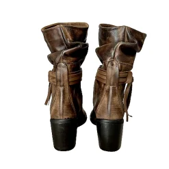 Scarpe di Maremma Stivale Artigianale Spazzolato Testa Di Moro*Donna Stivali