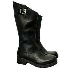 Scarpe di Maremma Stivale Nero Asimmetrico Con Tacco*Donna Stivali