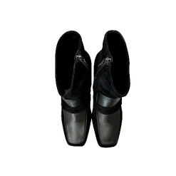 Scarpe di Maremma Stivaletto In Camoscio E Pelle Nero Pfv*Donna Tronchetti