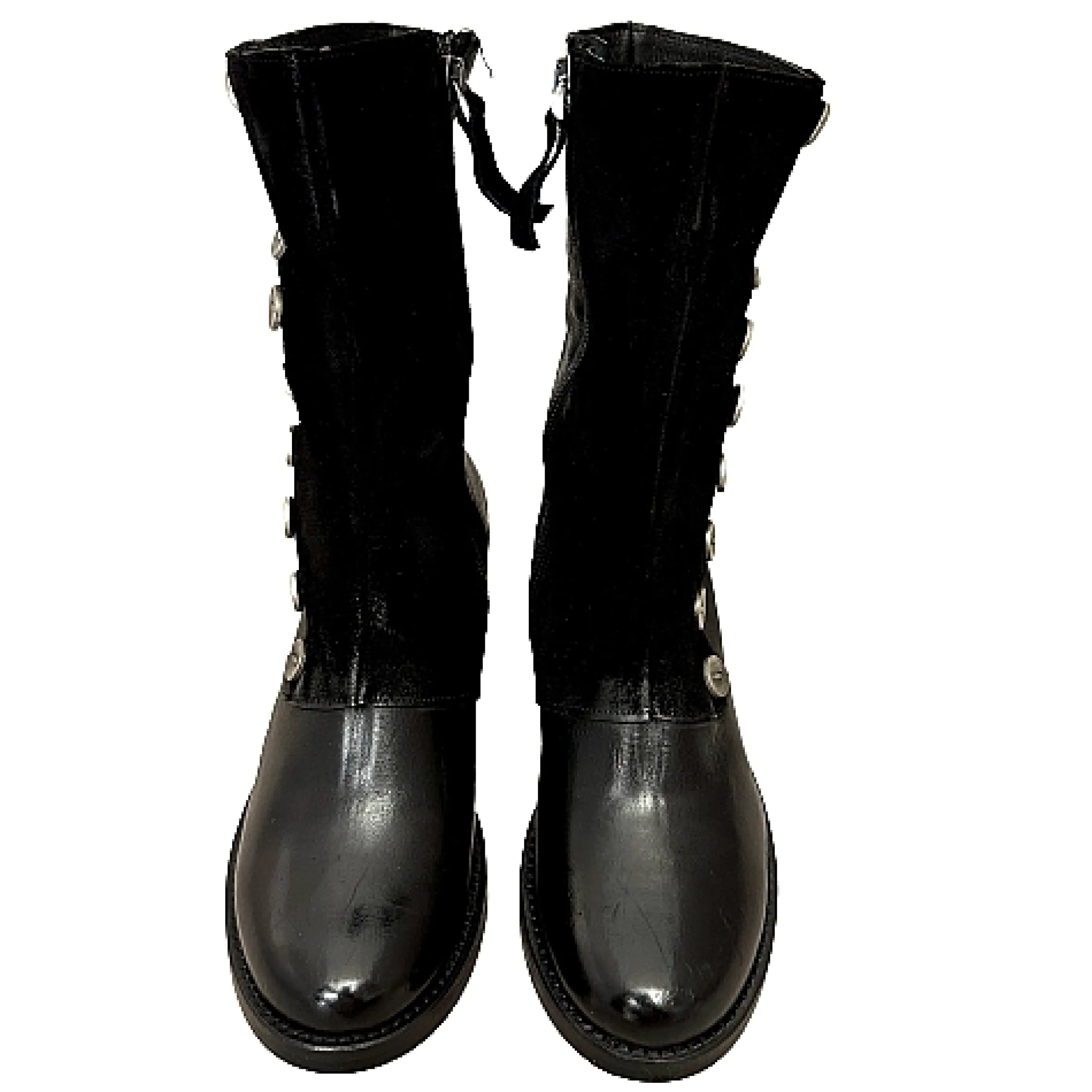 Scarpe di Maremma Stivaletto Nero In Pelle Con Bottoni Camarri 1916*Donna Mocassini