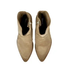 Scarpe di Maremma Stivaletto Texano In Camoscio Beige Spazzolato*Donna Tronchetti