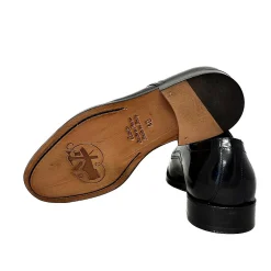 Scarpe di Maremma Stringata Artigianale Abrasivata Nera Cucita Blake*Uomo Stringate
