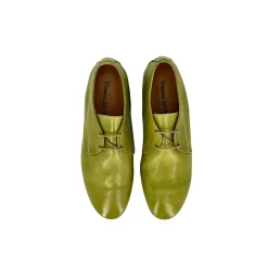 Scarpe di Maremma Stringata Artigianale In Pelle Tuffata Verde*Donna Scarpe Stringate