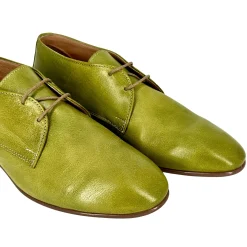 Scarpe di Maremma Stringata Artigianale In Pelle Tuffata Verde*Donna Scarpe Stringate
