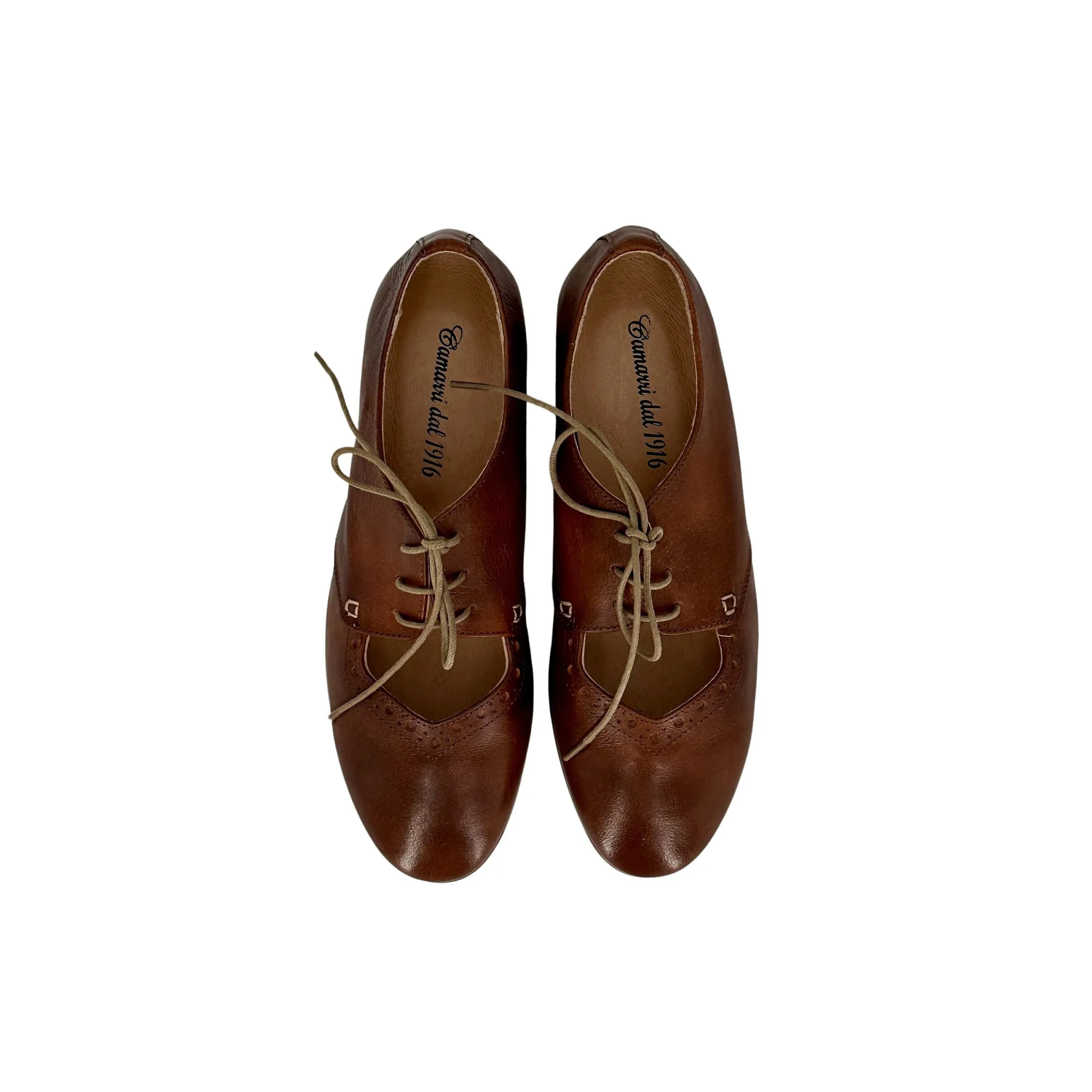 Scarpe di Maremma Stringata Artigianale In Pelle Tuffata Cuoio Camarri 1916*Donna Scarpe Stringate