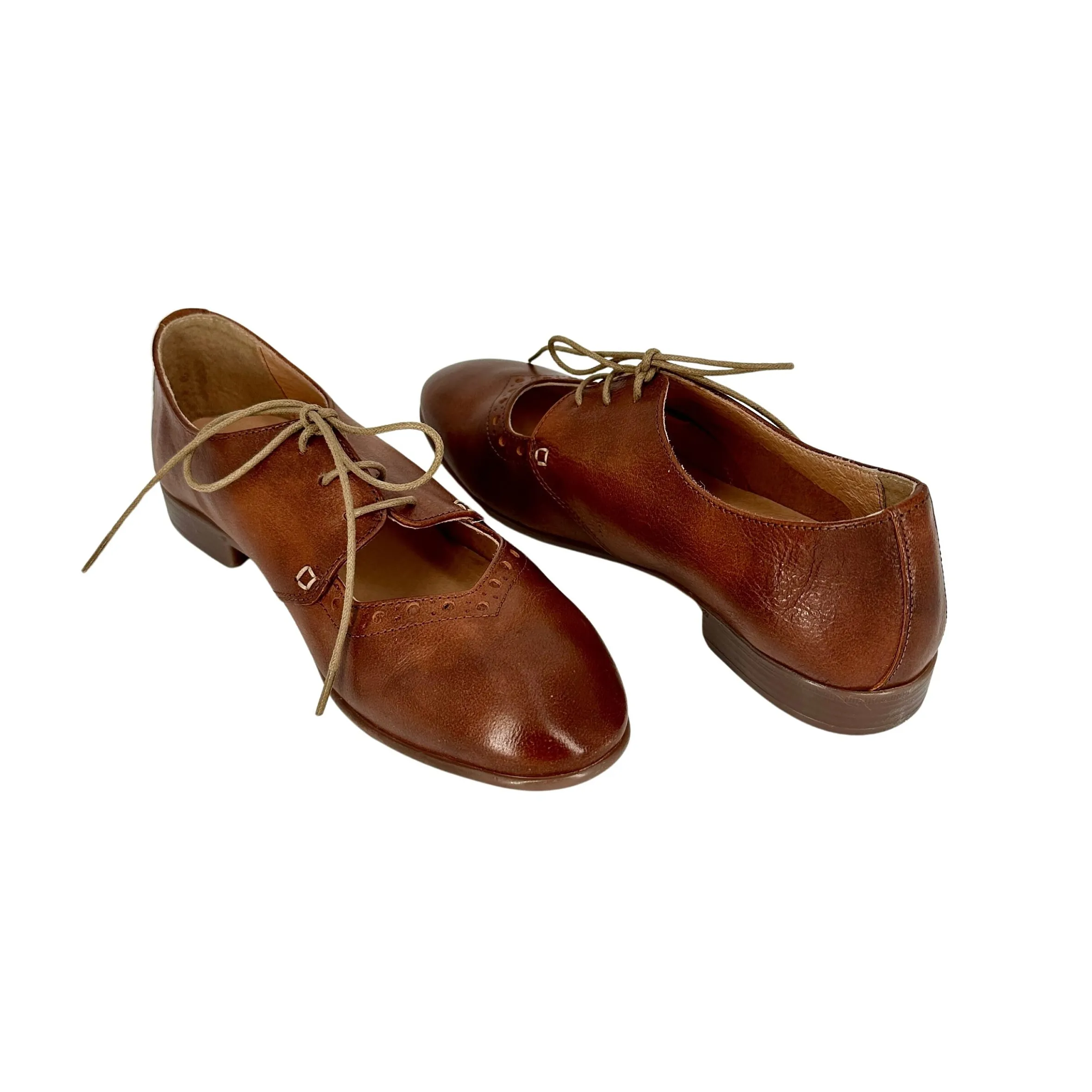 Scarpe di Maremma Stringata Artigianale In Pelle Tuffata Cuoio Camarri 1916*Donna Scarpe Stringate