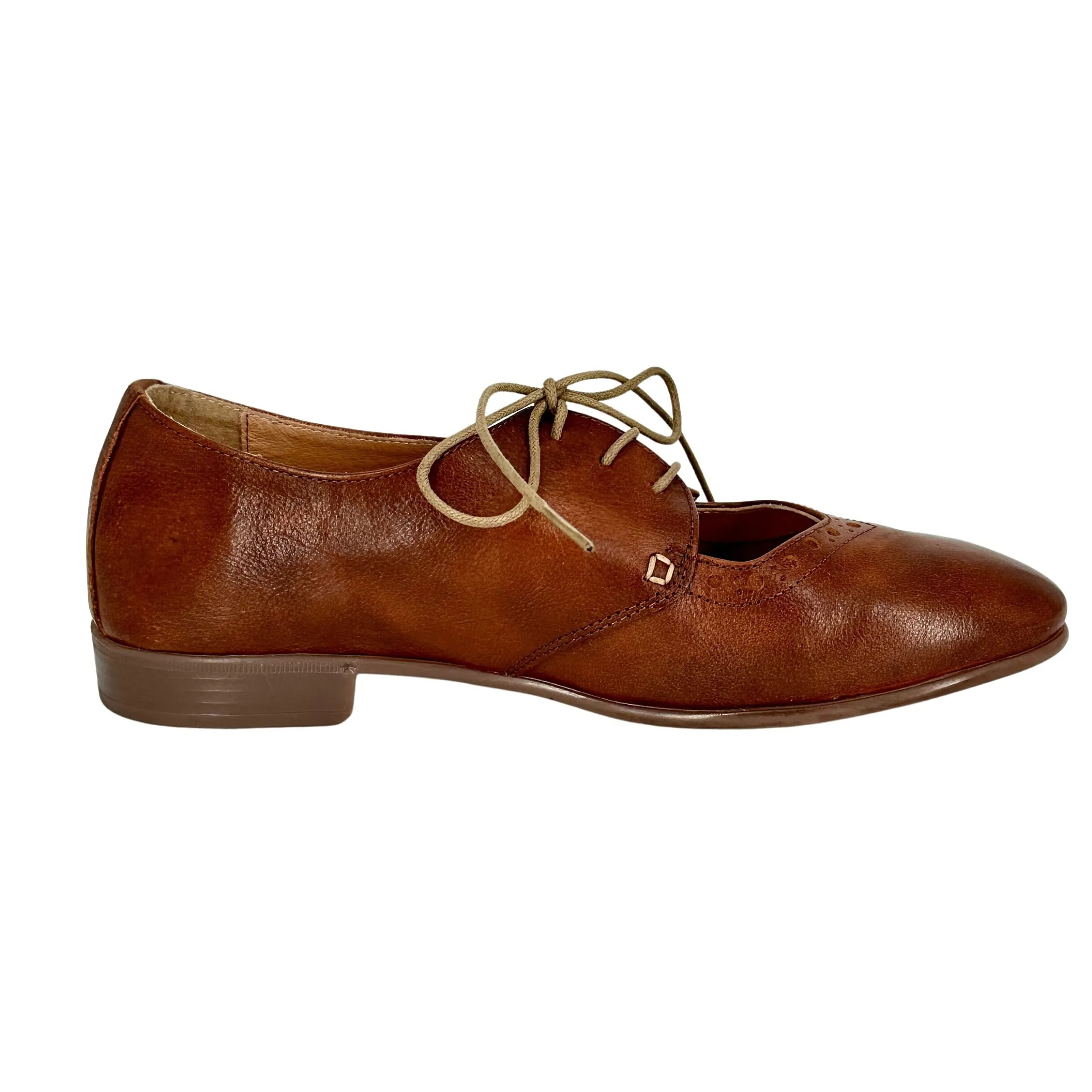 Scarpe di Maremma Stringata Artigianale In Pelle Tuffata Cuoio Camarri 1916*Donna Scarpe Stringate