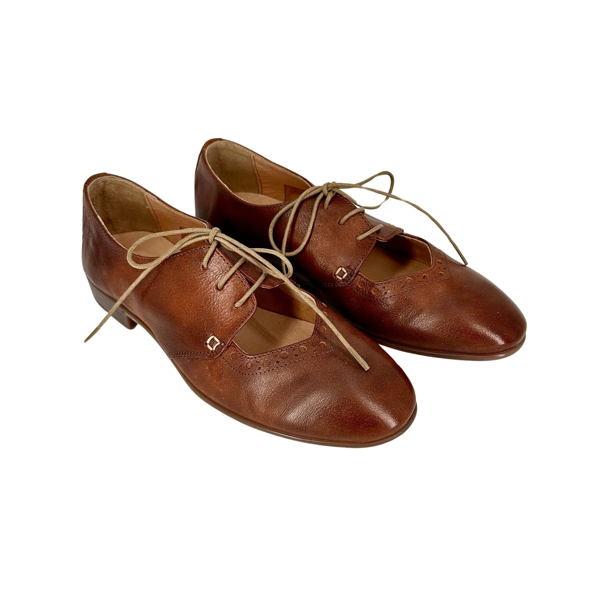 Scarpe di Maremma Stringata Artigianale In Pelle Tuffata Cuoio Camarri 1916*Donna Scarpe Stringate