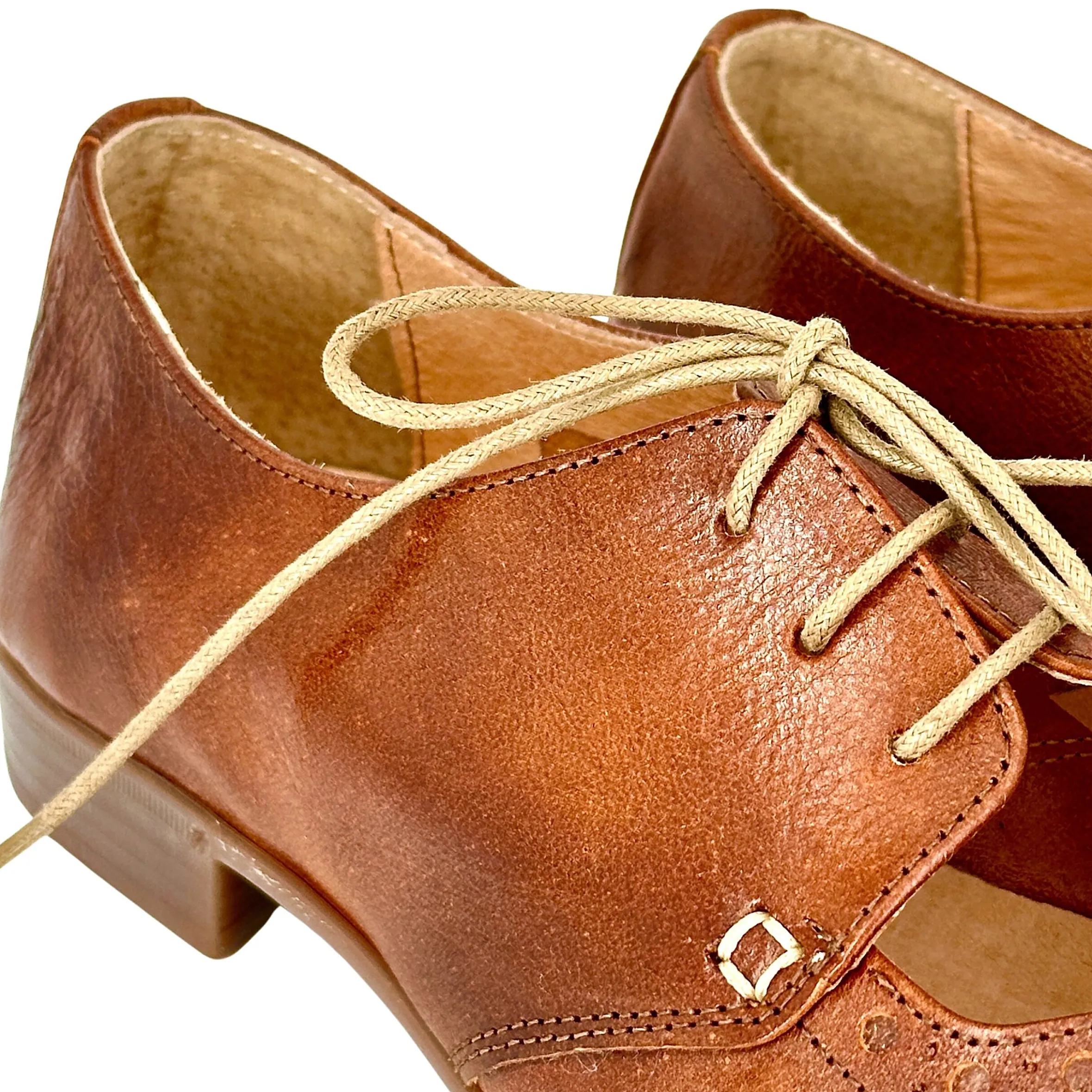 Scarpe di Maremma Stringata Artigianale In Pelle Tuffata Cuoio Camarri 1916*Donna Scarpe Stringate