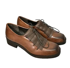 Scarpe di Maremma Stringata Artigianale In Pelle Cuoio*Donna Scarpe Stringate