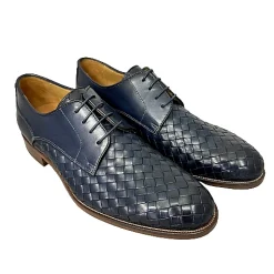 Scarpe di Maremma Stringata Artigianale Intrecciata Blu*Uomo Stringate