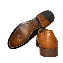 Scarpe di Maremma Stringata Artigianale Intrecciata Cognac Sfumata*Uomo Stringate