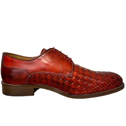 Scarpe di Maremma Stringata Artigianale Intrecciata Rossa Sfumata*Uomo Stringate