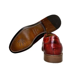 Scarpe di Maremma Stringata Artigianale Intrecciata Rossa Sfumata*Uomo Stringate